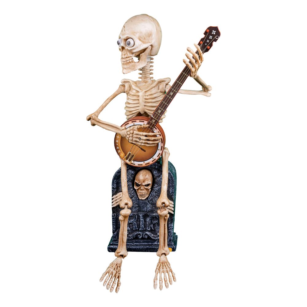 Animeret skelet med banjo-prop