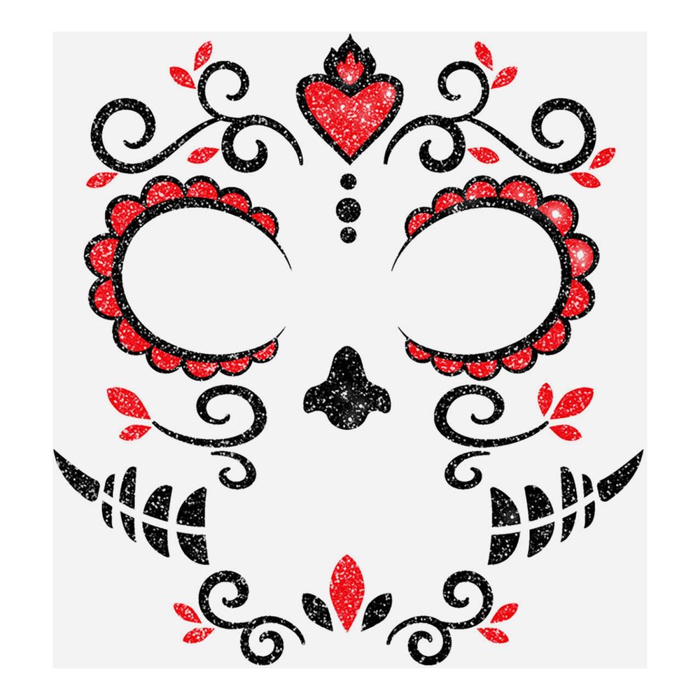 Ansigtstatovering Day of the Dead Glitter