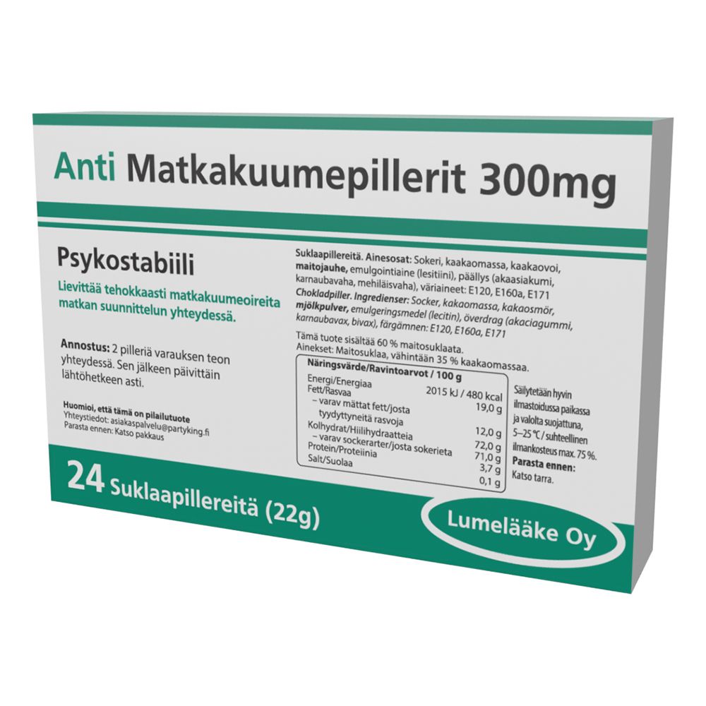 Anti Matkakuumepillerit Suklaa