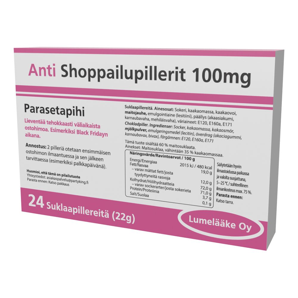 Anti Shoppailupillerit Suklaa