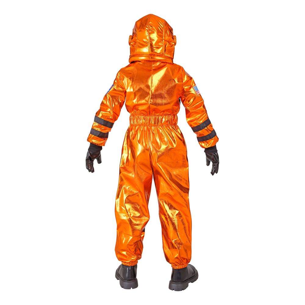 Astronaut Orange Metallic Barn Maskeraddräkt