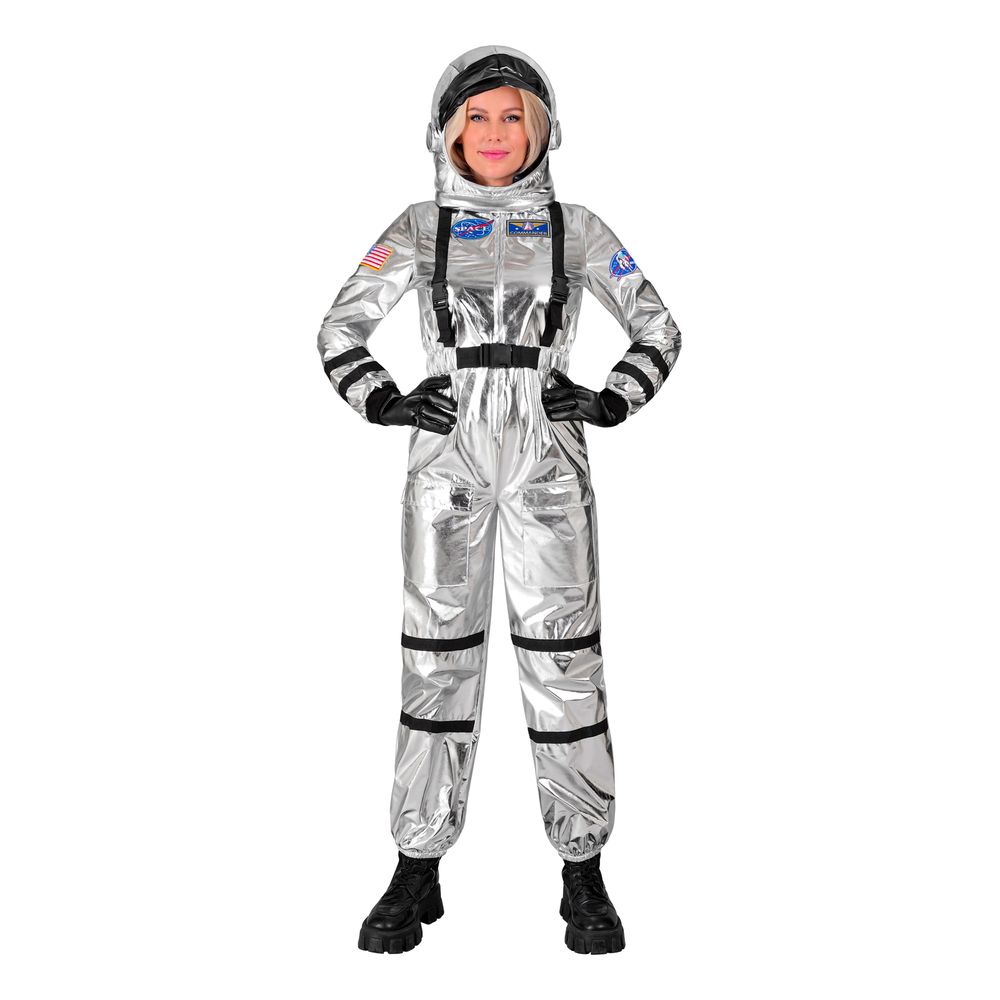 Astronaut Silver Metallic Dame Kostyme