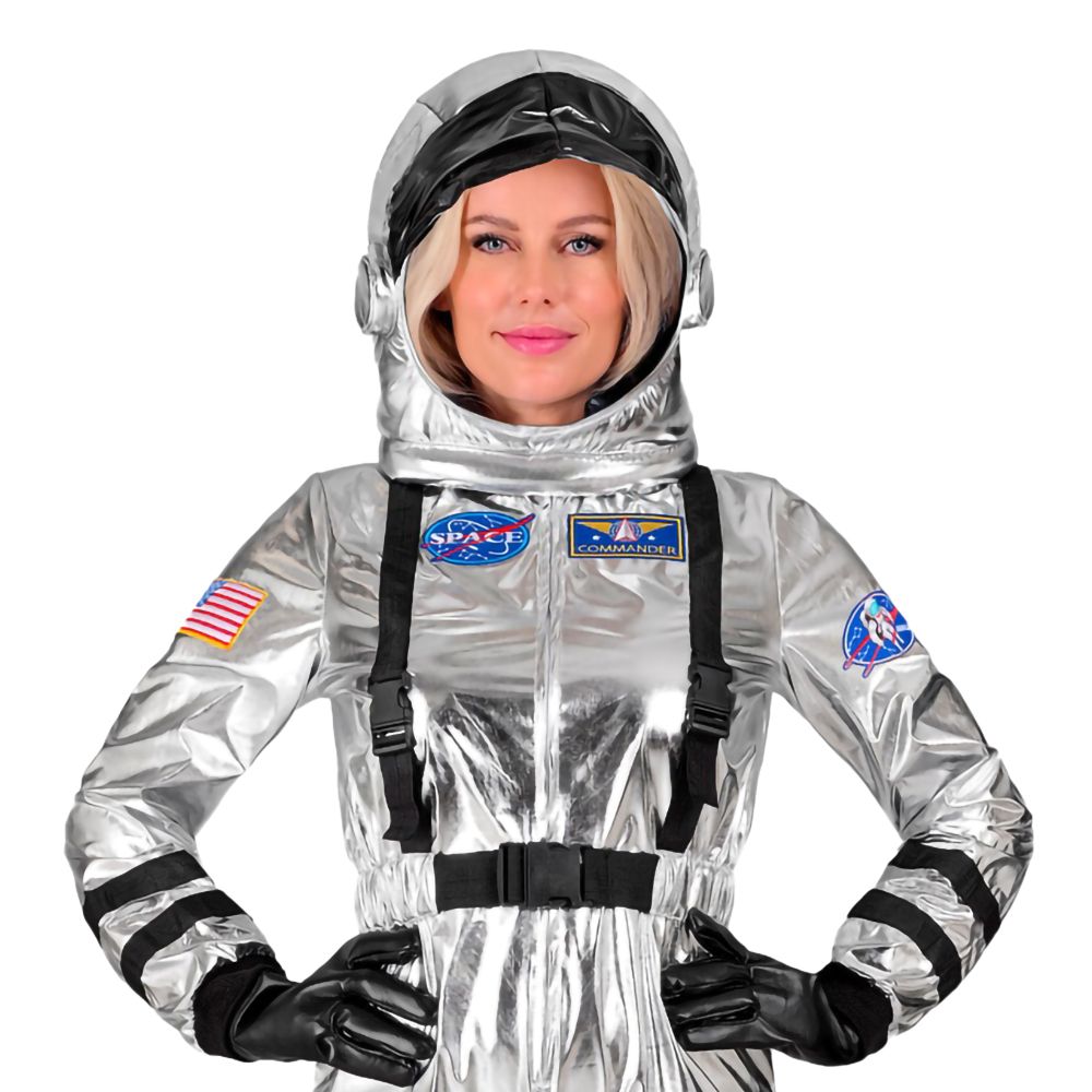 Astronaut Silver Metallic Dame Kostyme