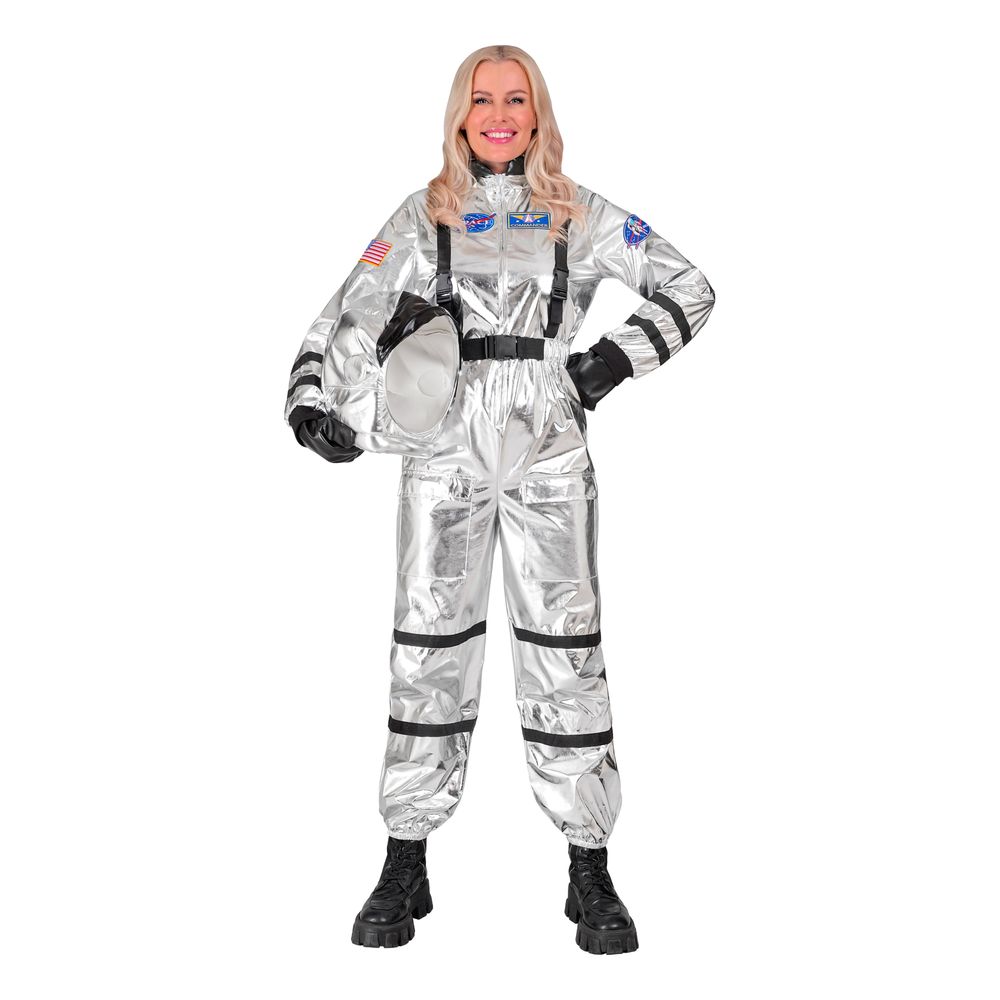 Astronaut Silver Metallic Dame Kostyme