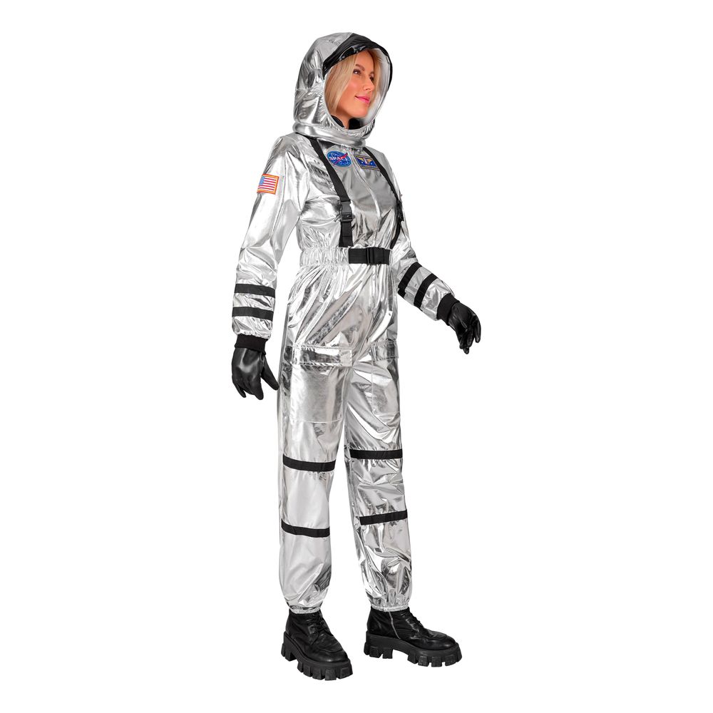Astronaut Silver Metallic Dame Kostyme