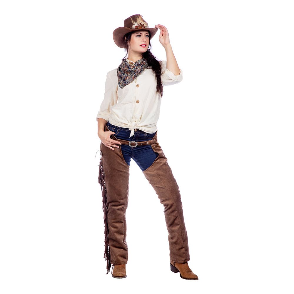 Autentiske Western Chaps Dame Brune