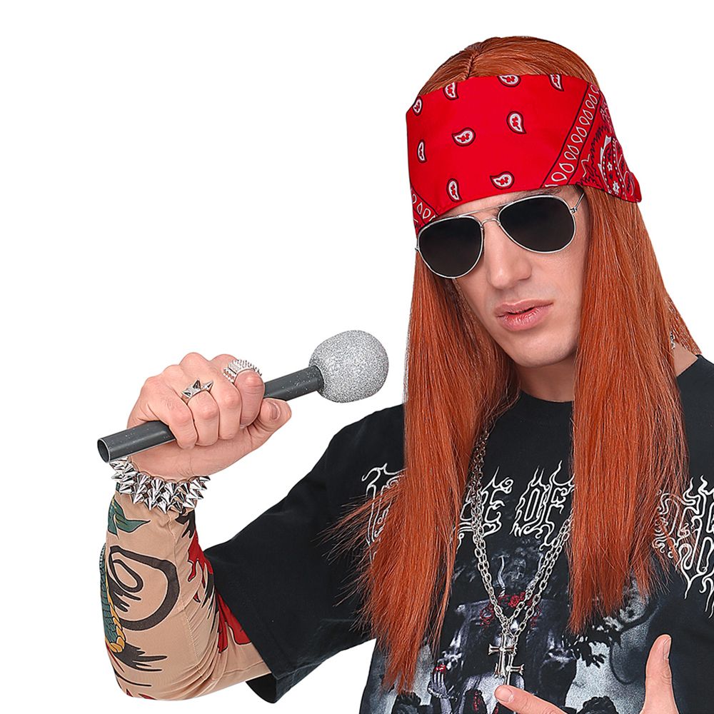 Axl Rose Parykksett med Bandana og Briller