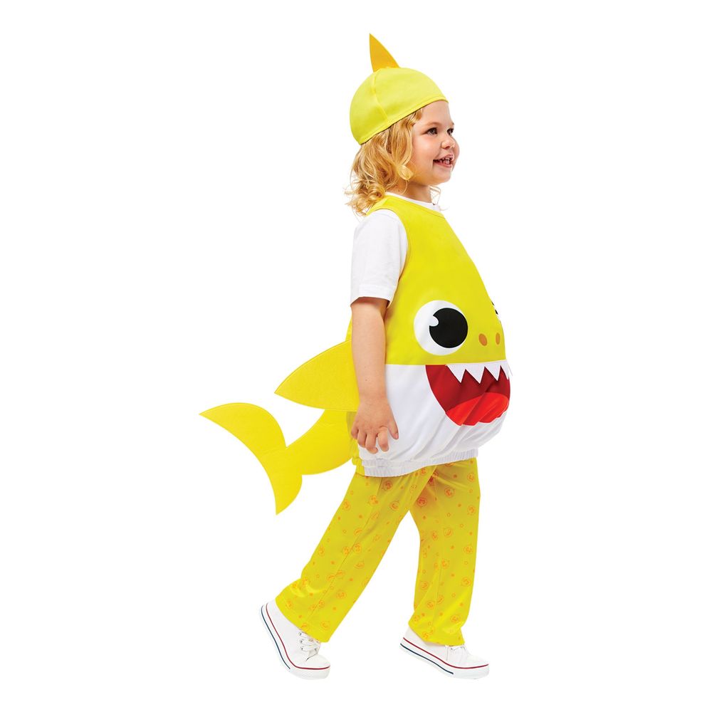 Baby Shark Gul Barn Kostyme