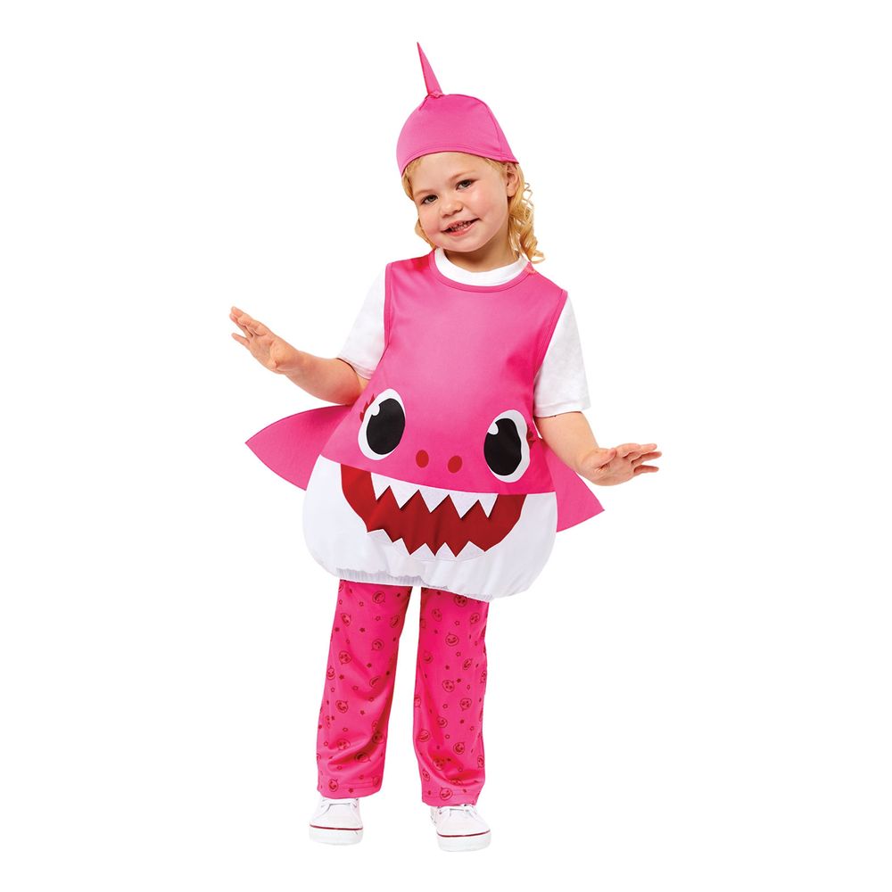 Baby Shark Vaaleanpunainen Lasten Naamiaisasu
