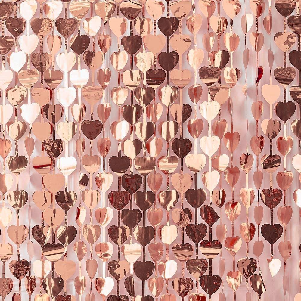 Backdrop Hjärtan Roséguld Metallic