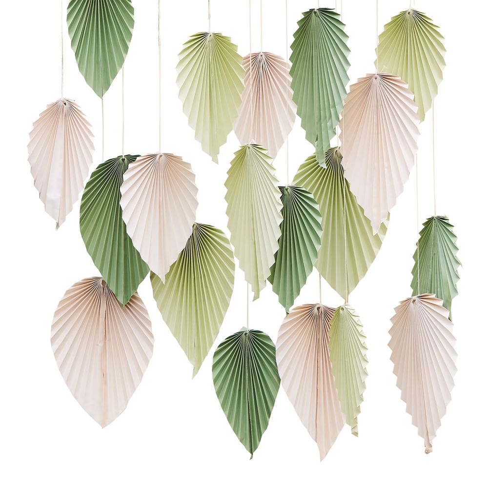 Backdrop Palmblad Grön Mix