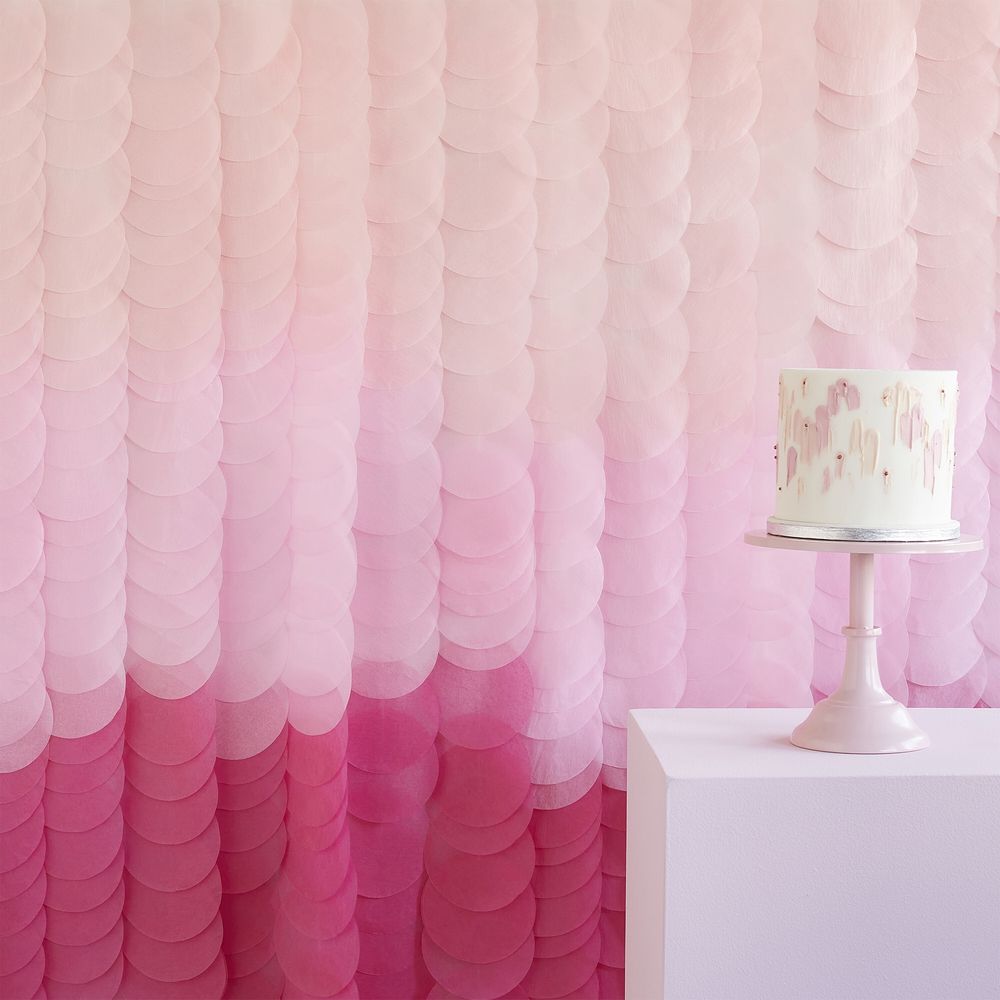 Backdrop Streamers Lyserød Ombre