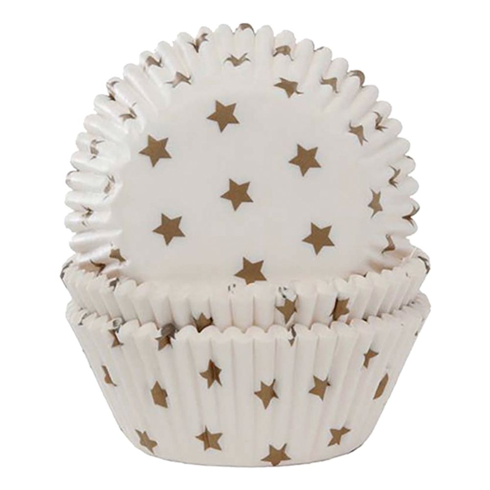 Muffinssivuoat Valkoinen Kultatähdillä