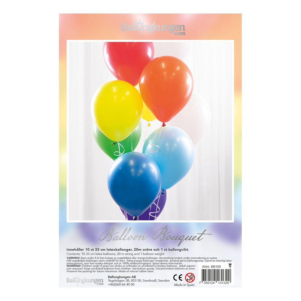 Ballonbuket Regnbue