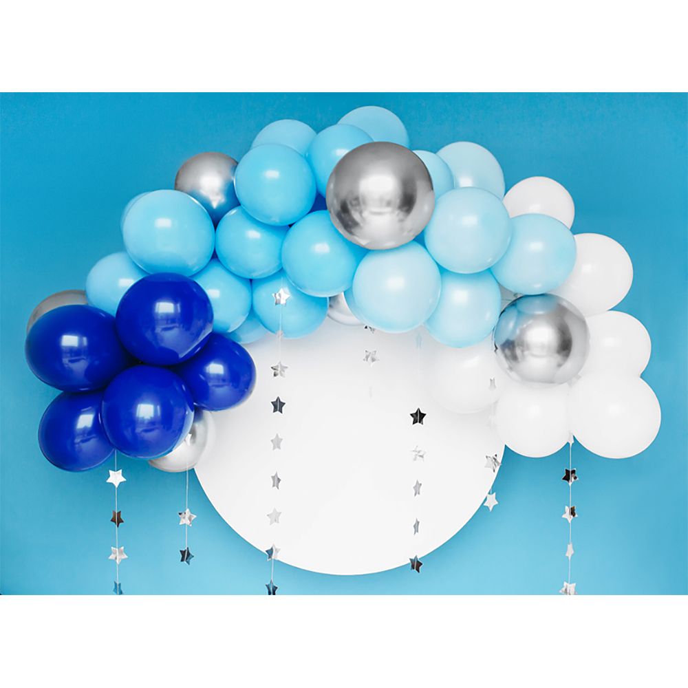 Ballonbue Blå/Lyseblå/Sølv Sæt