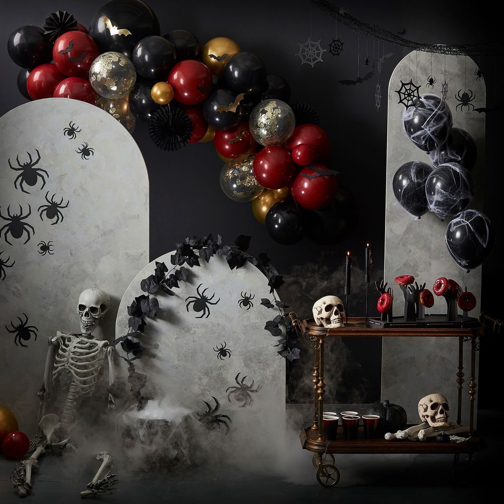 Ballongbue Halloween Blodrød/Svart/Gull