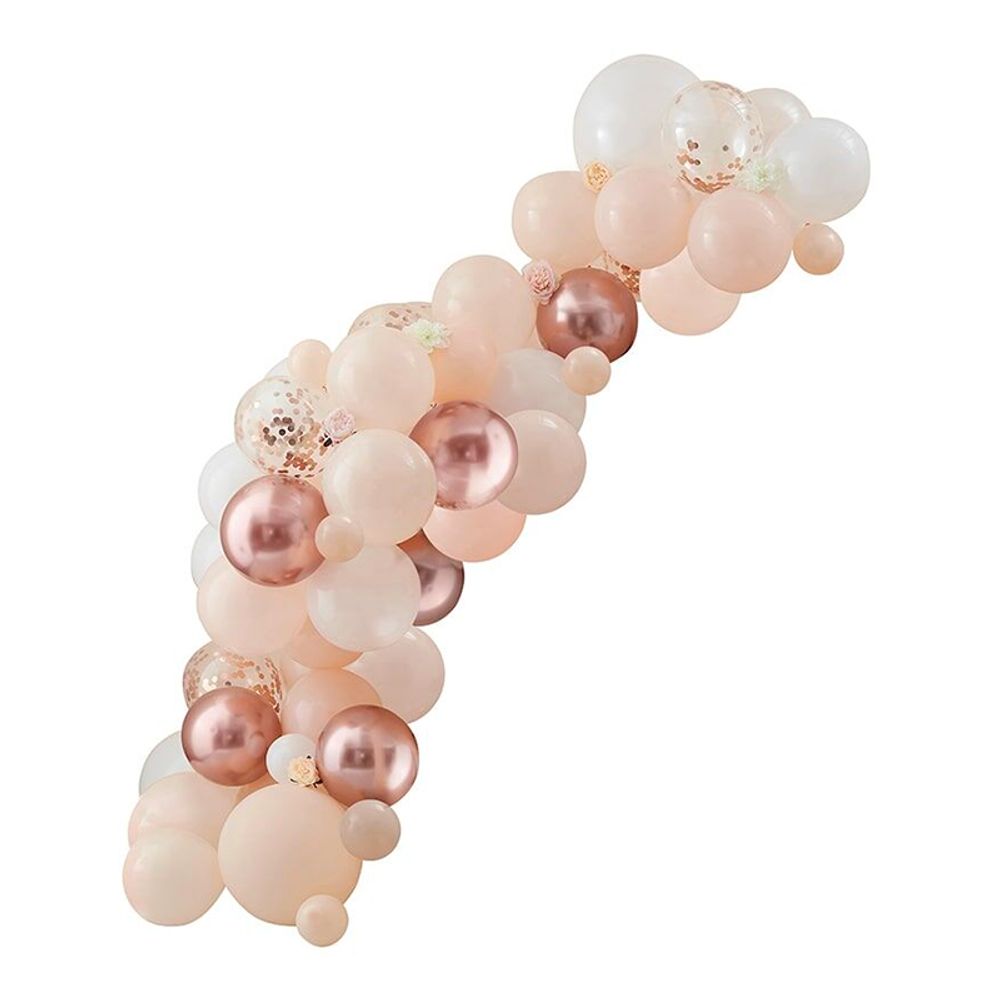 Ballongbue Roségull/Fersken/Hvit Sett