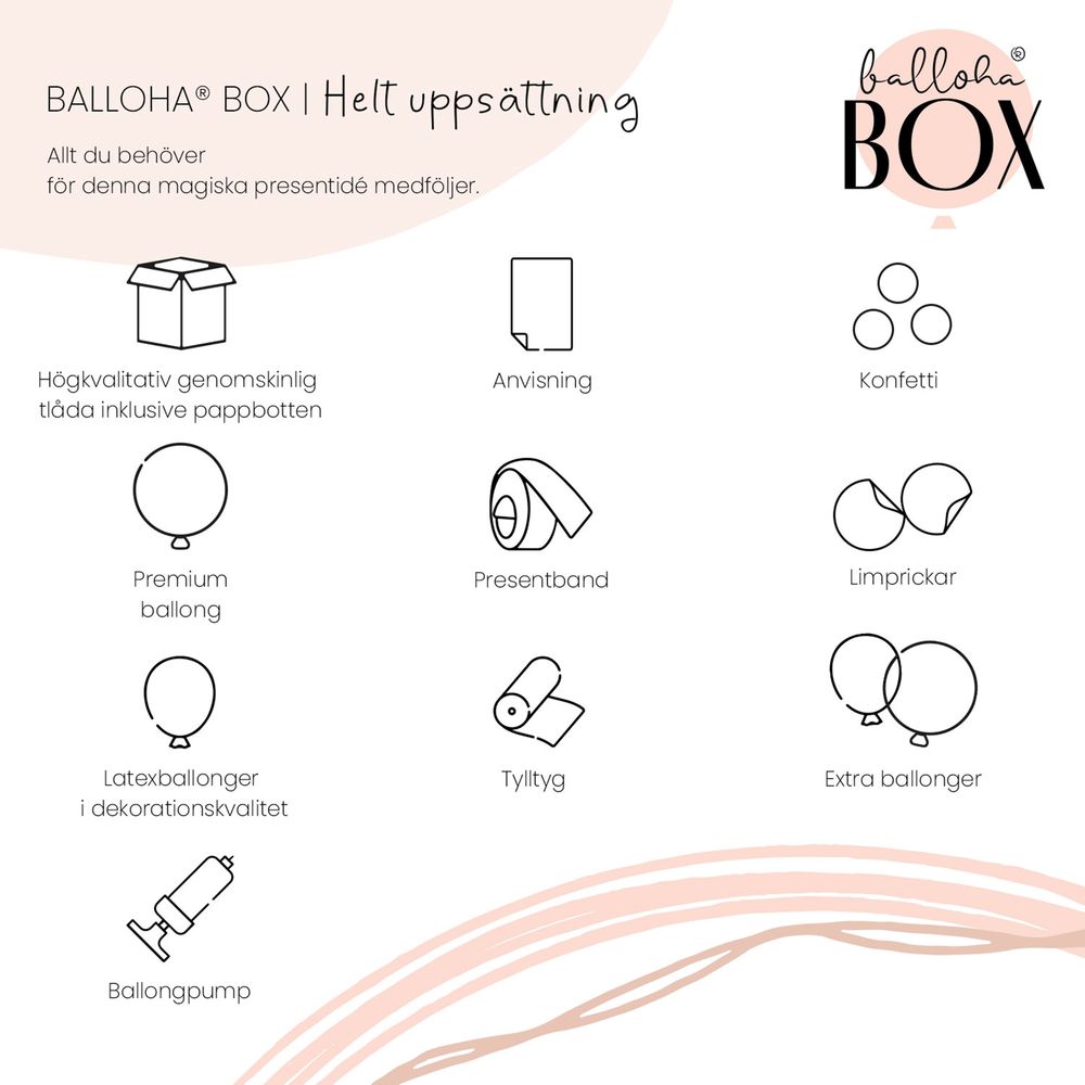 Ballongbox Boho Grattis på Födelsedagen