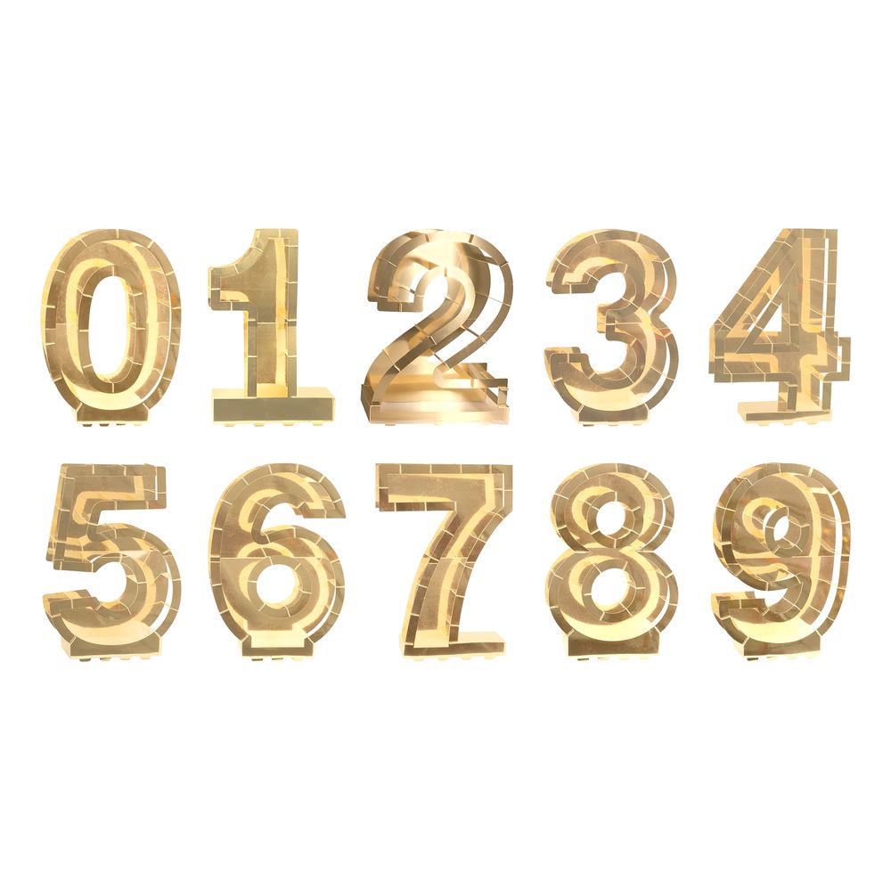 Ilmapallolaatikko Numero Kulta Metallic