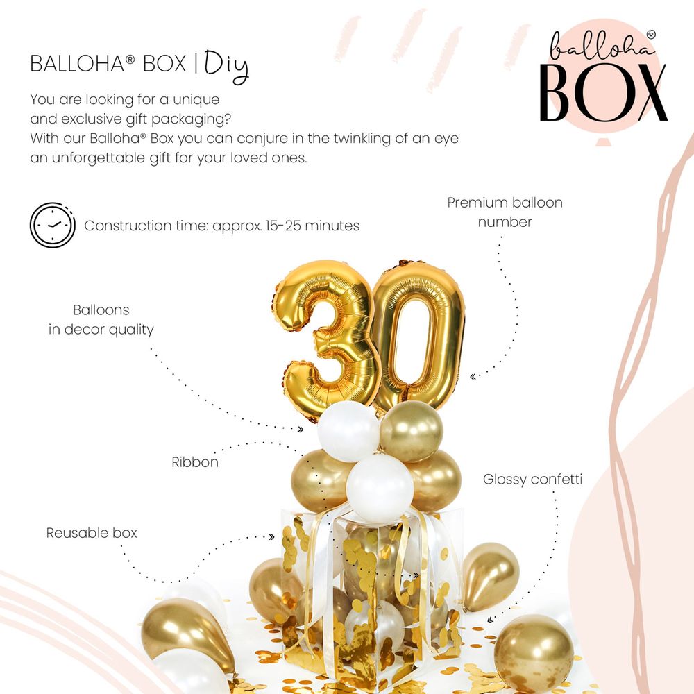 Ballongbox Siffror Guld 30