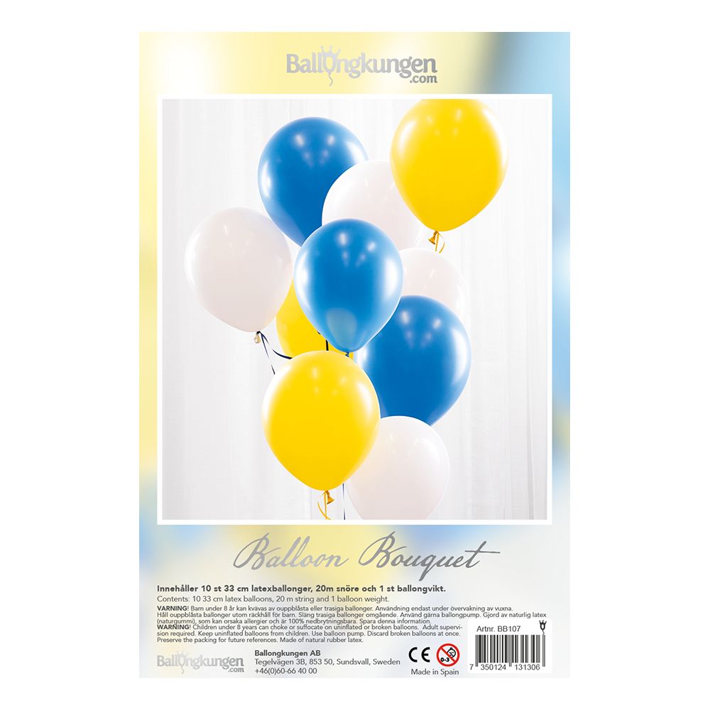 Ballongbukett Blå/Gul