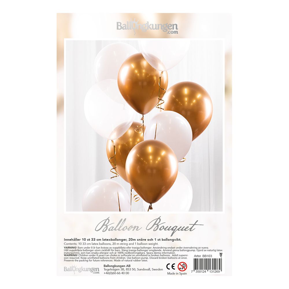 Ballongbukett Gull/Krom