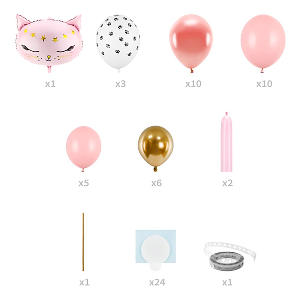DIY Ballonfigur Kat Lyserød