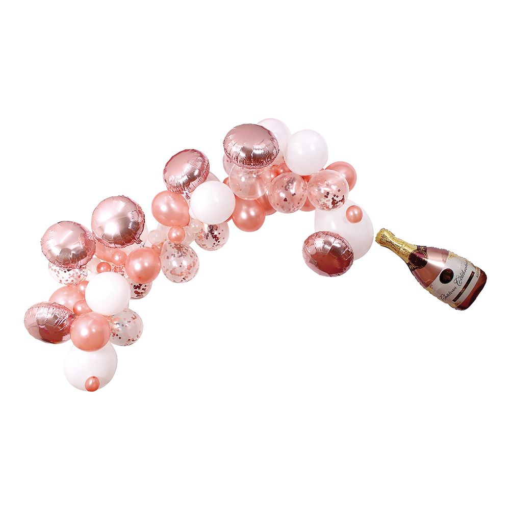 Ballongbukett med Rosa Champagneflaska