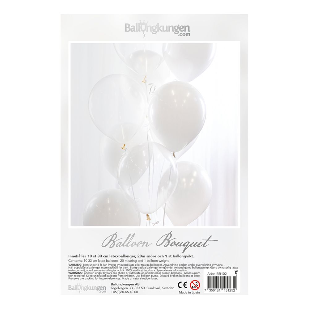 Ballongbukett Hvit