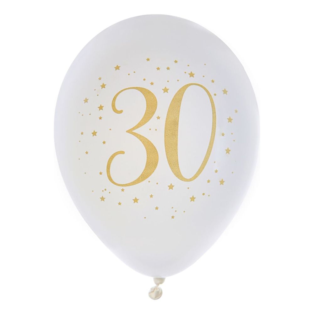 Balloner 30 Hvid/Guld