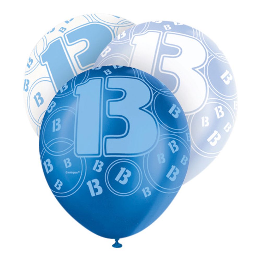 Ballonger Mörkblå/Ljusblå/Vit 13