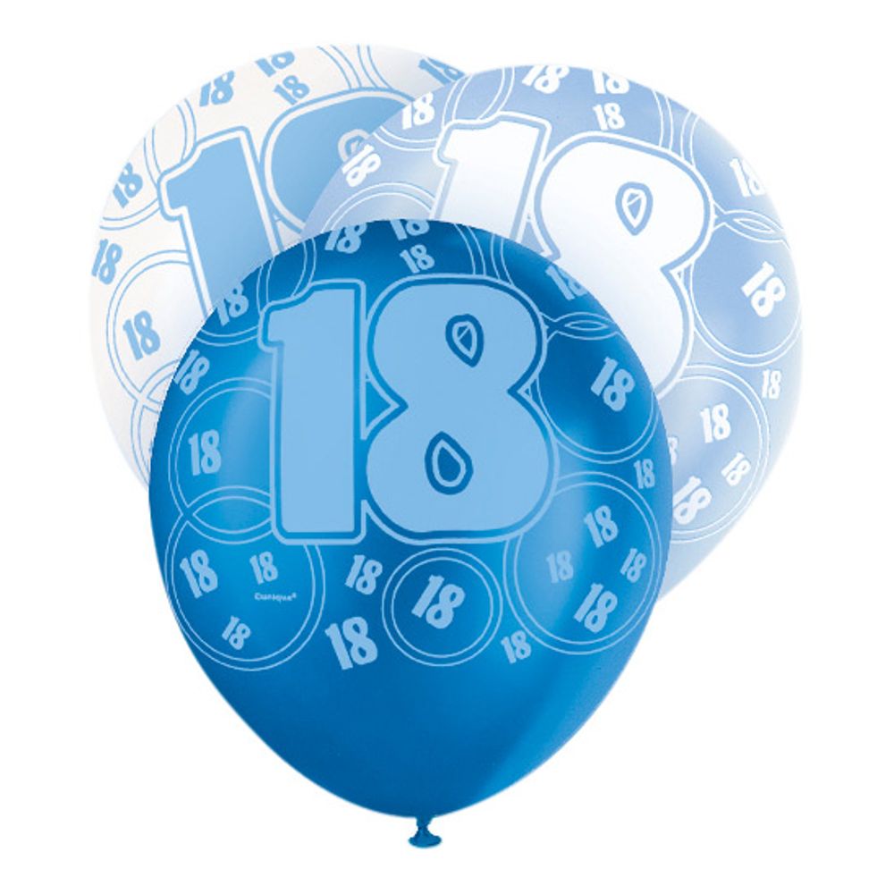 Ballonger Mörkblå/Ljusblå/Vit 18