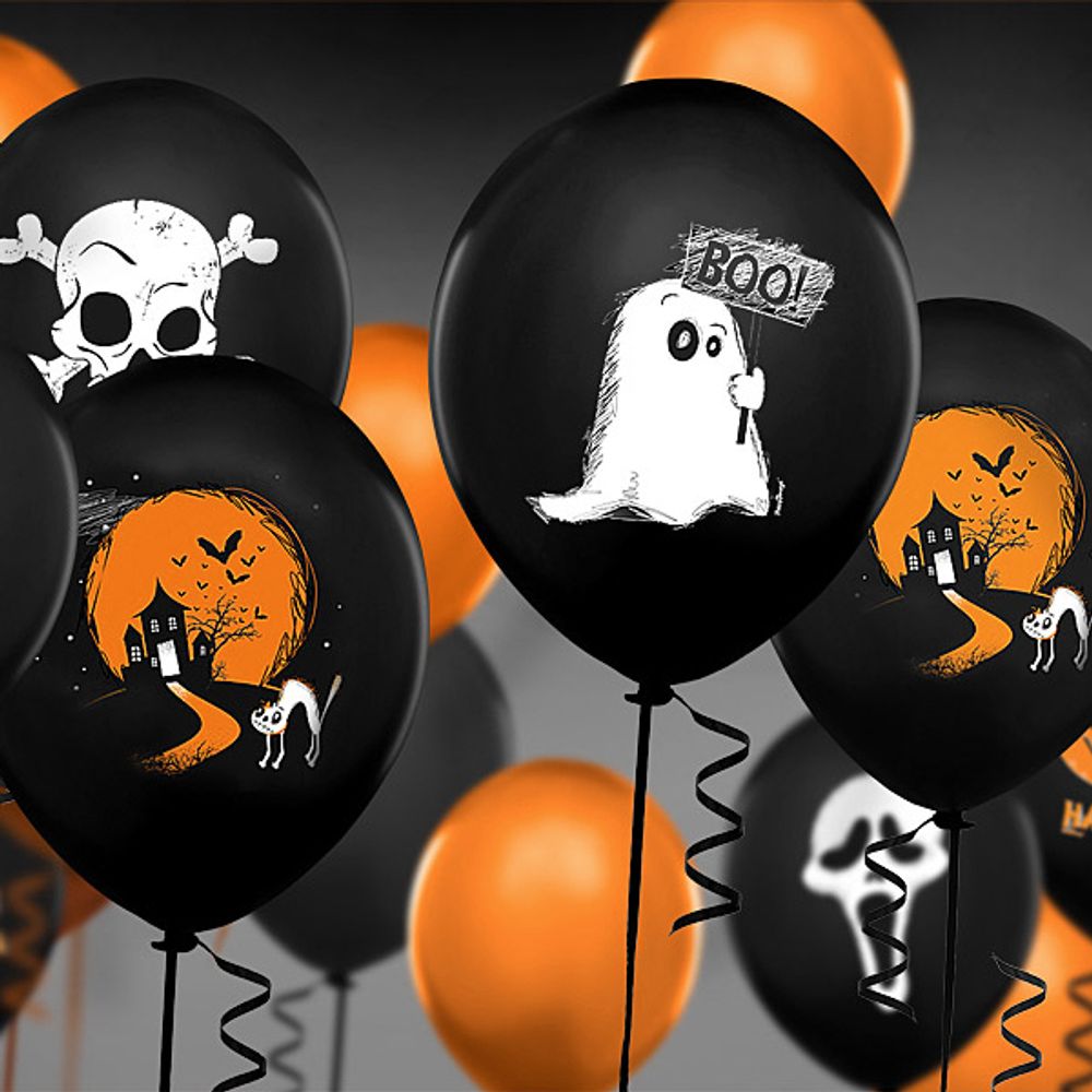 Ballonger Halloween Svart/Oransje Pastell