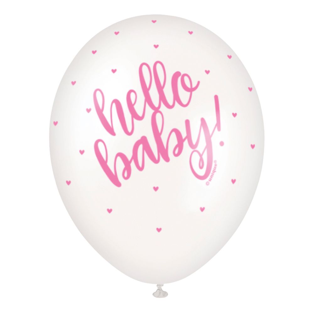 Balloner Hello Baby Lyserød
