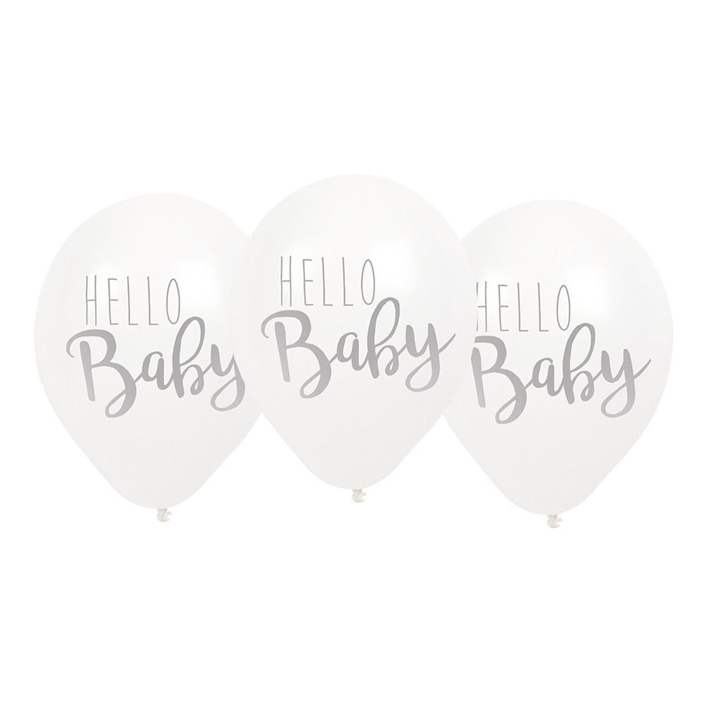 Ballonger Hello Baby Hvit
