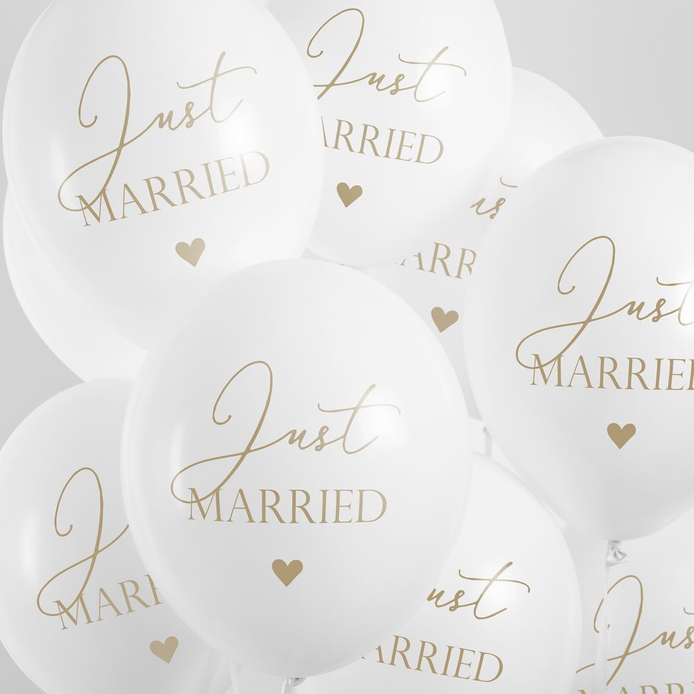 Balloner Just Married Pure White