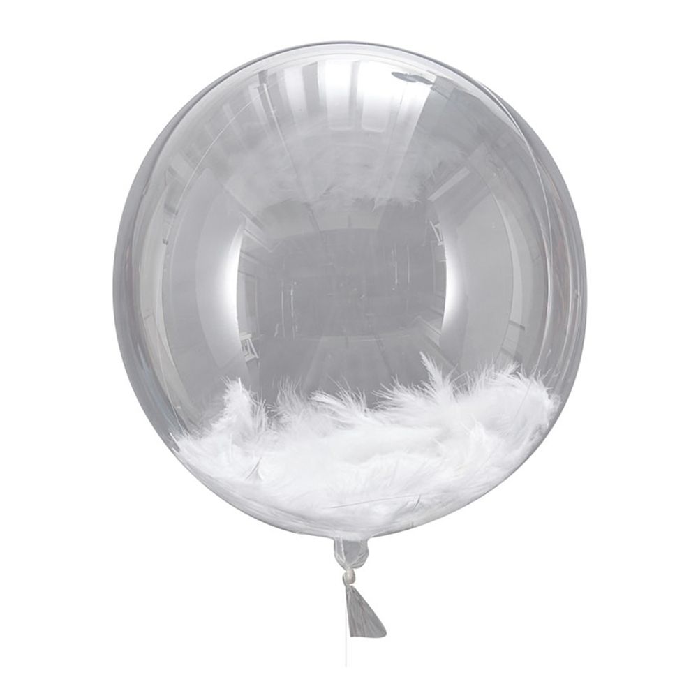 Ballonger Orbz med Hvite Fjær