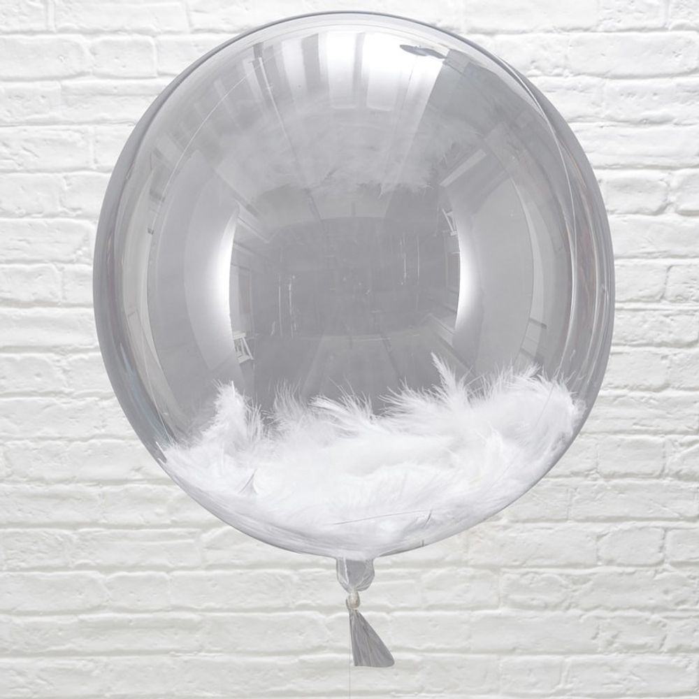 Ballonger Orbz med Hvite Fjær