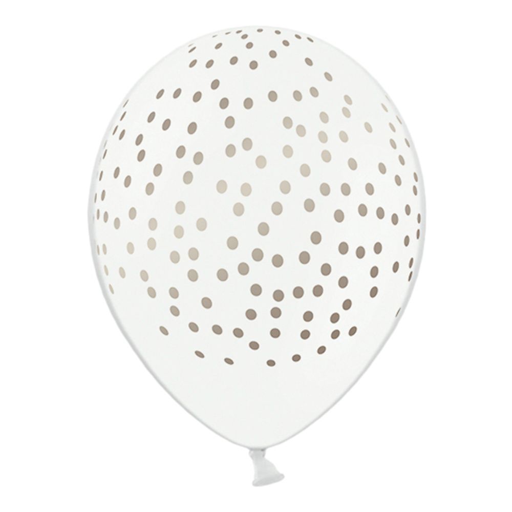 Ballonger Prikker Hvit/Sølv