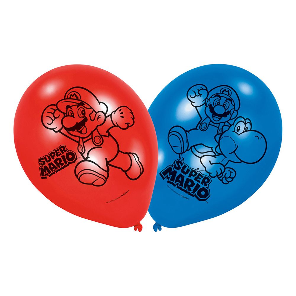 Ballonger Super Mario Blå/Rød