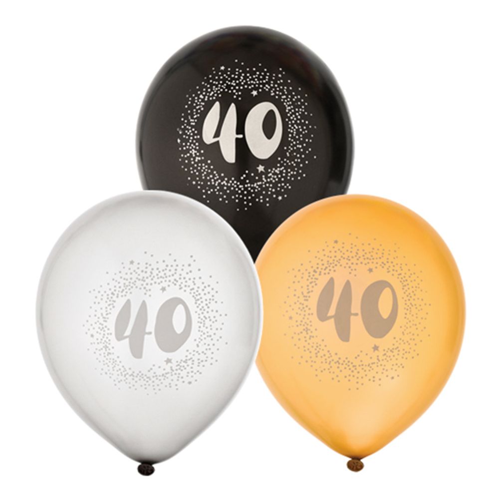 Ballonger Svart/Sølv/Gull 40