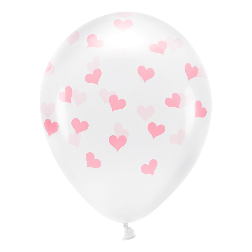 Ballonger Transparente med Lyserosa Hjerter