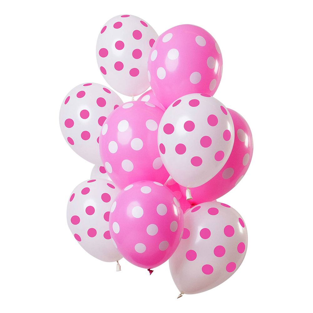 Ballonger Vit/Rosa Prickiga