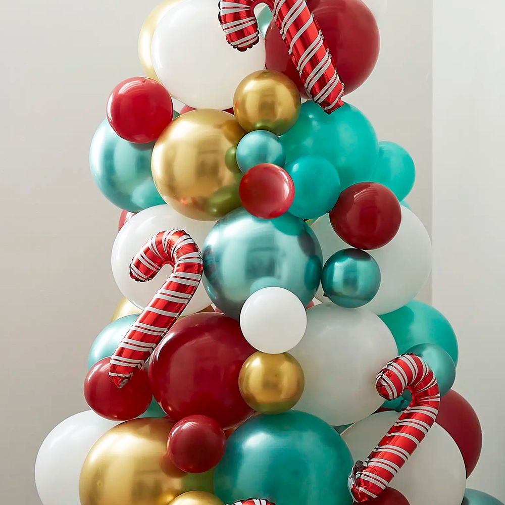 Ballonfigur Juletræ Rød/Grøn