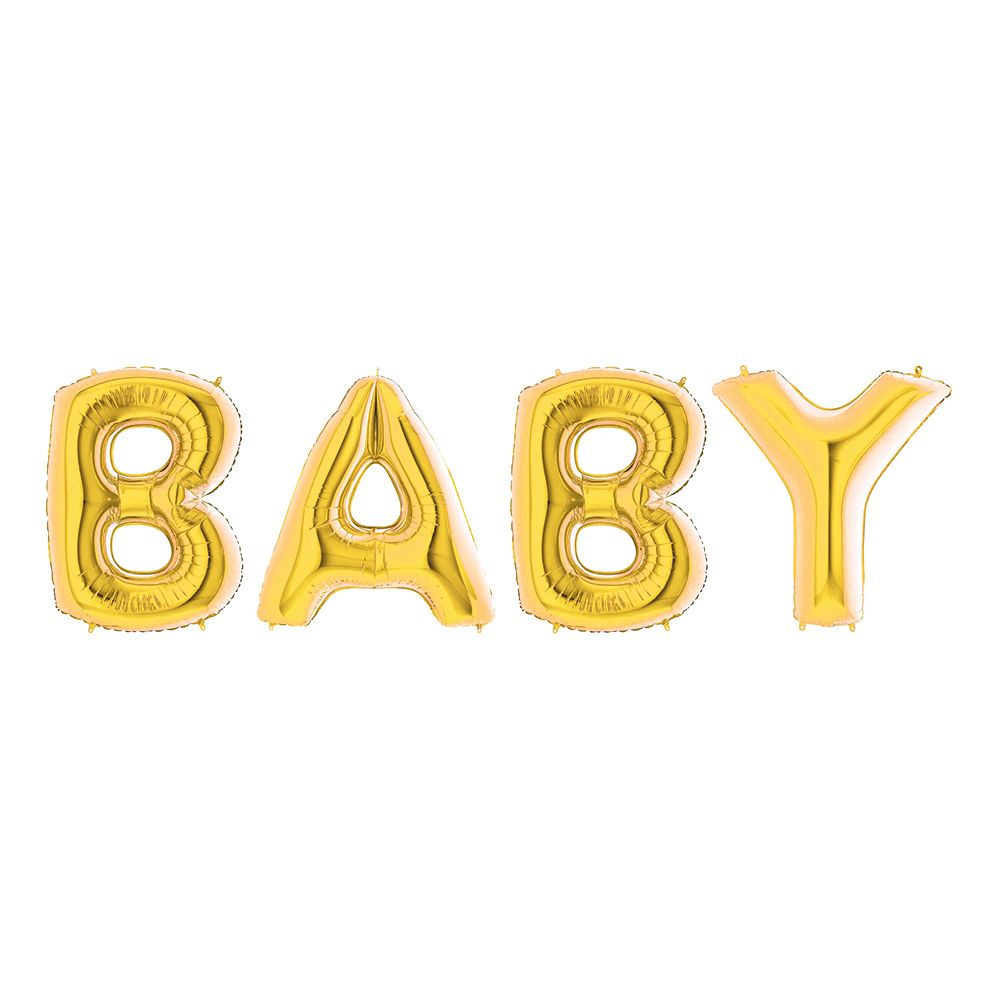 Ballonguirlande Baby Guld Metallic Stor