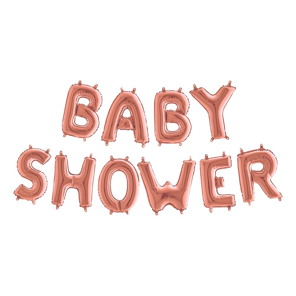 Ballonggirlang Baby Shower Roséguld Metallic