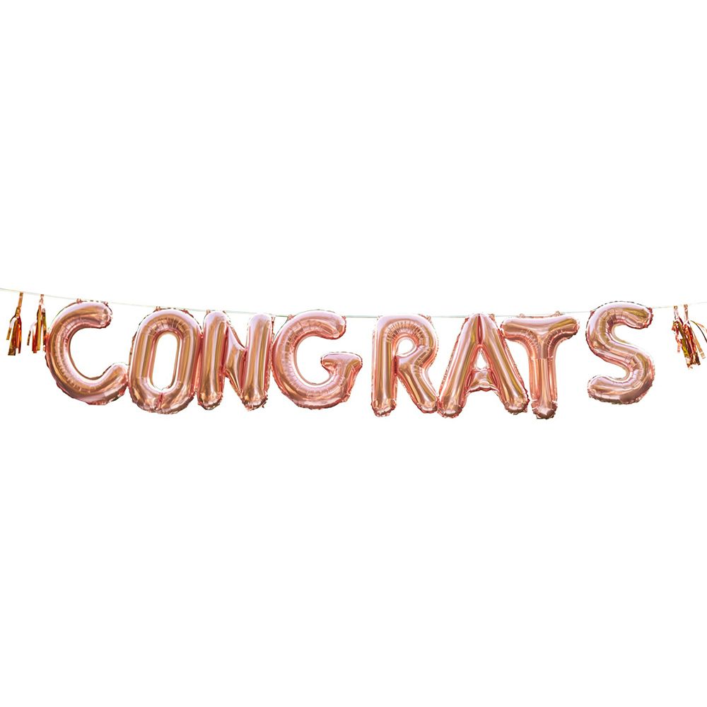 Ballonggirlander Congrats Roségull Metallic