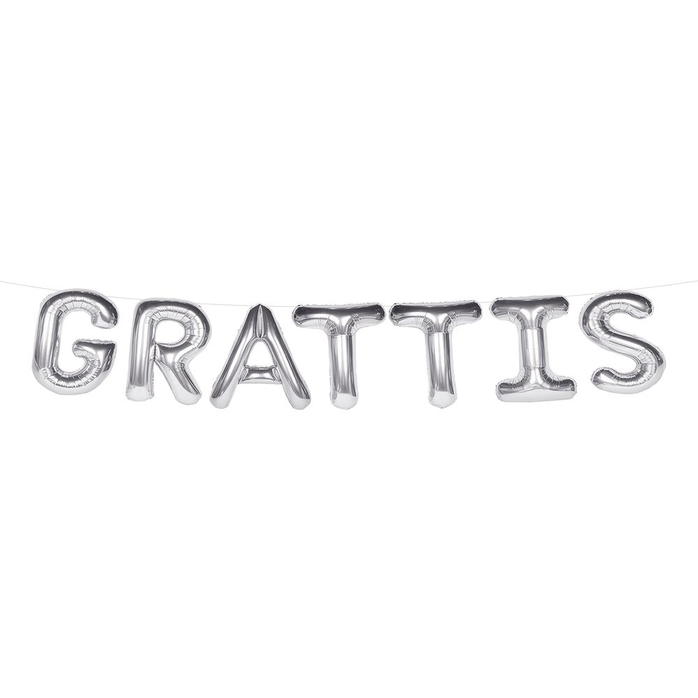 Ballonggirlang Grattis Silver