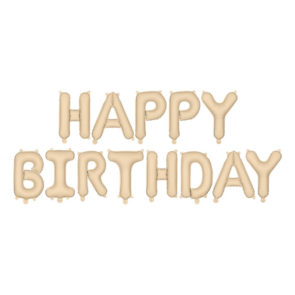 Ballonggirlander Happy Birthday Beige