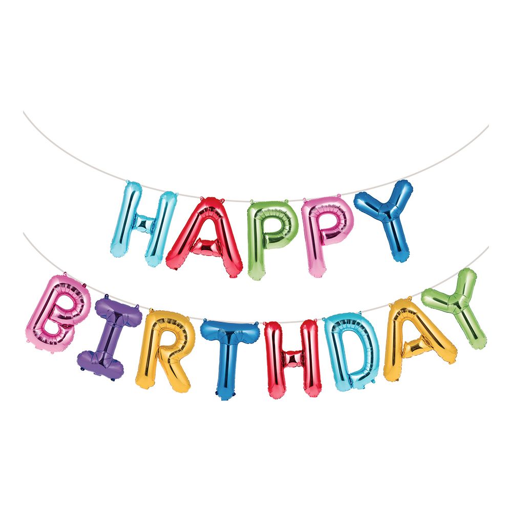 Ballonggirlander Happy Birthday Flerfarget